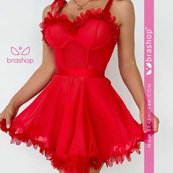 Mesh Flower Strap Long Dress Nightdress Sexy Mesh Transparent Backless Deep V Sleeveless Dress Beautiful Charming