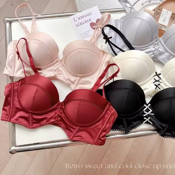 Smooth Seamless Bras Thin At The Top and Thick At The Bottom Double U-shaped Soft Support Structure Deep V Lock Edge